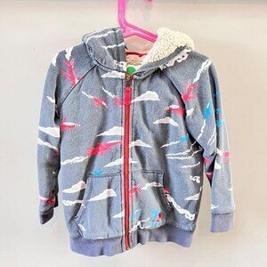 Mini Boden Heavyweight Sherpa Lined‎ Airline Hoodie- Size 4-5Y